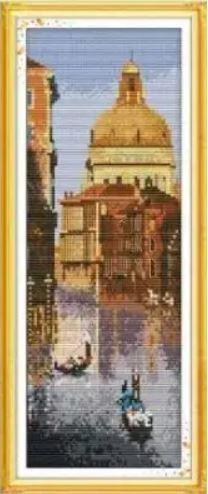 Набір для вишивання за нанесеною на канву схемою  "The watery place of Venice". AIDA 14CT printed, 16*38 см