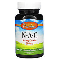 NAC N-Ацетил-L-Цистеин 500 мг Carlson 60 капсул DL, код: 7575227