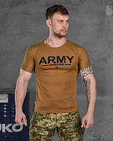 Футболка потоотводящая Bayraktar Army coyot, тактическая футболка койот, потоотводящая футболка койот для ЗСУ