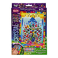 Набор креативного творчества "Crystal art Kids" Павлин CArt-01-06, 9 цветов, 6 форм от 33Cows