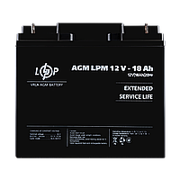 У/Ц Акумулятор AGM LPM 12V - 18 Ah для ДБЖ, Безперебійника LogicPower