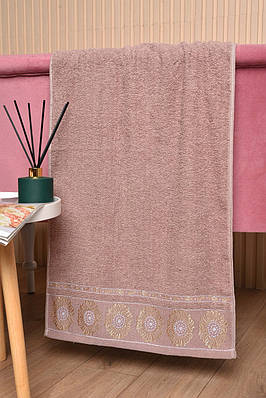 Рушник для обличчя махровий бежевого кольору 173506T Безкоштовна доставка