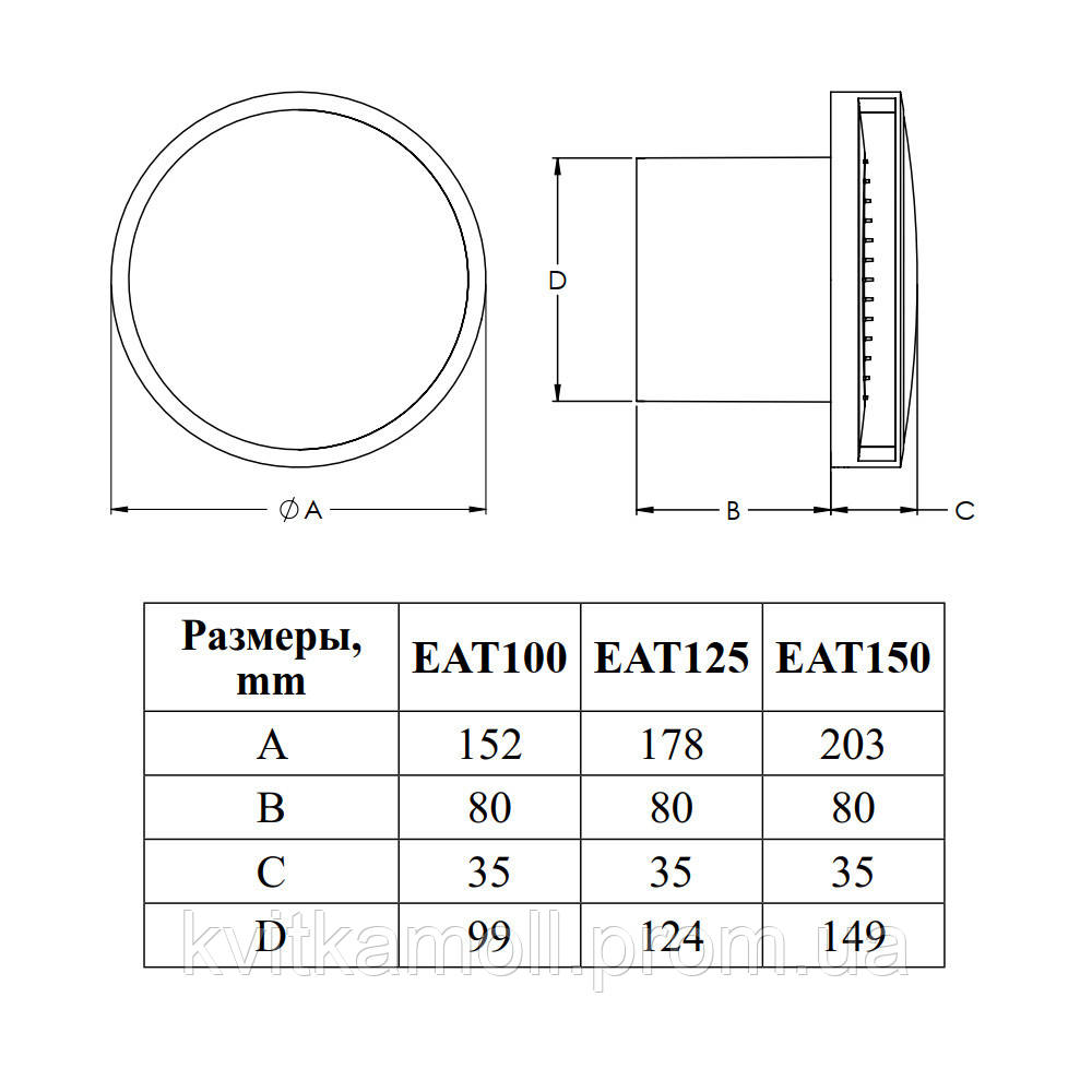 Вытяжной вентилятор Europlast E-extra EAT125G (74933) KA, код: 1933201 - фото 2 - id-p2127858920