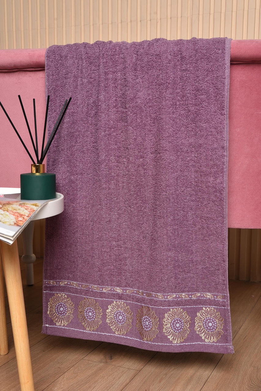 Рушник для обличчя махровий фіолетового кольору 173504P, фото 1