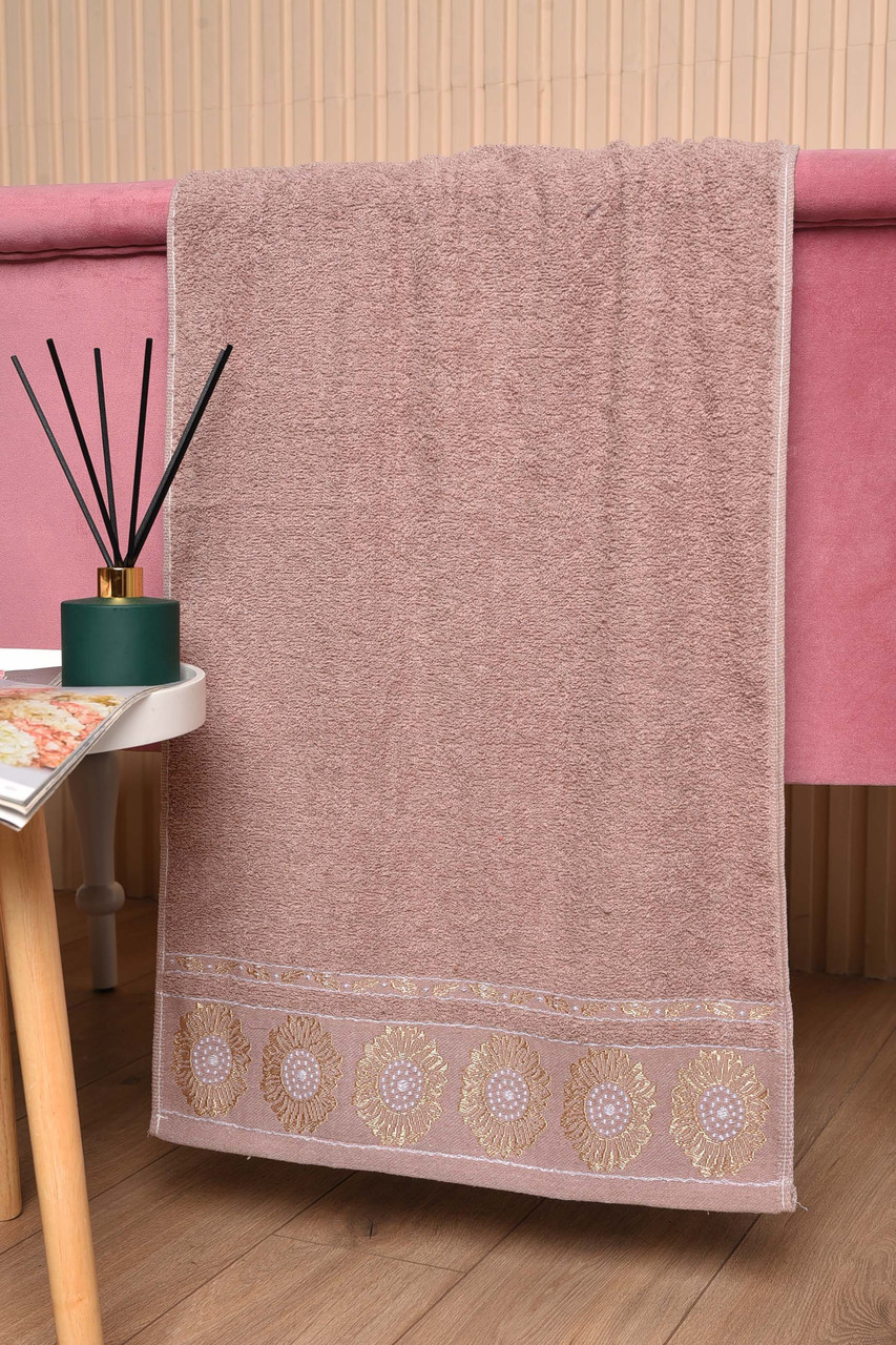 Рушник для обличчя махровий бежевого кольору 173506P, фото 1