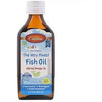 Омега 3 Carlson Labs Kid's The Very Finest Fish Oil 6.7 fl oz 200 ml Natural Lemon Flavor OD, код: 7517592