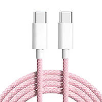 PD кабель Type-C to Type-C Apple Woven Charge Cable, 1м розовый