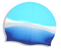 Шапочка для плавання силіконова:Біло-блакитний