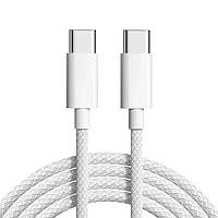 PD кабель Type-C to Type-C Apple Woven Charge Cable, 1м белый