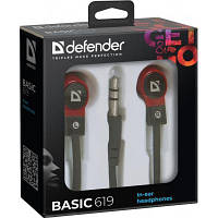 Наушники Defender Basic 619 Black-Red 63619 n