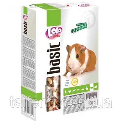 Повнораціонний корм LoLo Pets basic for GUINEA PIG для морської свинки 1000 г 8 шт./пач. (5904479713025)