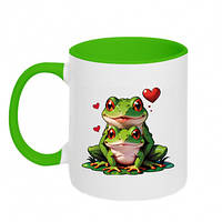 Кружка двухцветная 320ml Влюбленные жабки
