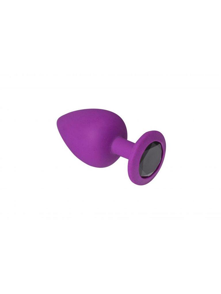 Анальний корок, Purple Silicone Black Diamond, M
