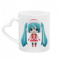 Кружка с ручкой в виде сердца Winter Hatsune Miku