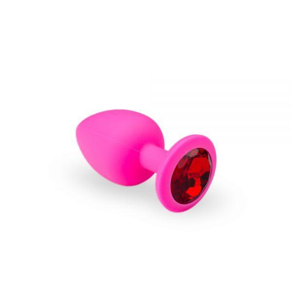 Силіконовий анальний затор Pink Silicone Ruby, M