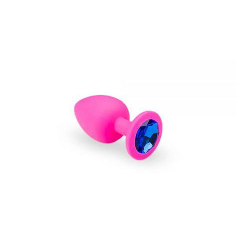 Анальний корок зі стразом Pink Silicone Sapphire, S, фото 1