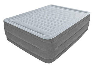 Надувне ліжко велюр з насосом 220V Intex 64418