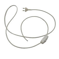 Кабель живлення для світлодіодних світильників з вимикачем 2 метри білий Led-Story