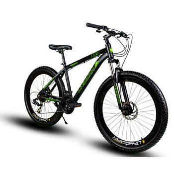 Гірський велосипед з алюмінієвою рамою 18" на 26" колесах Unicorn Fat-Bike Rocket Зелений