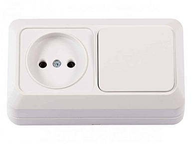Блок розетка вимикач Біла 1 OPERA 2032 ТМ LUXEL FG