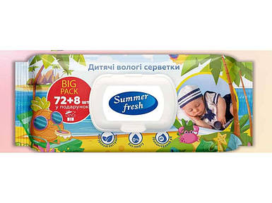 Вологі серветки 80шт Ромашка 728шт ТМ Summer Fresh FG