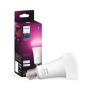 Лампа розумна Philips Hue E27, 15W(100Вт), 2000K-6500K, RGB, ZigBee, Bluetooth, димування