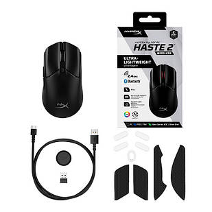 Миша HyperX Pulsefire Haste 2, RGB, USB-A/WL/BT, чорний