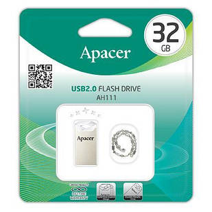 Накопичувач Apacer 32 GB USB 2.0 Type-A AH111 Сріблястий
