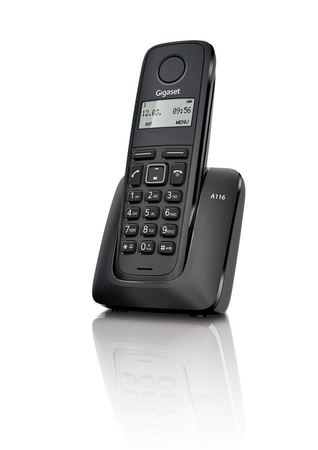 Радіотелефон DECT Gigaset A116, чорний