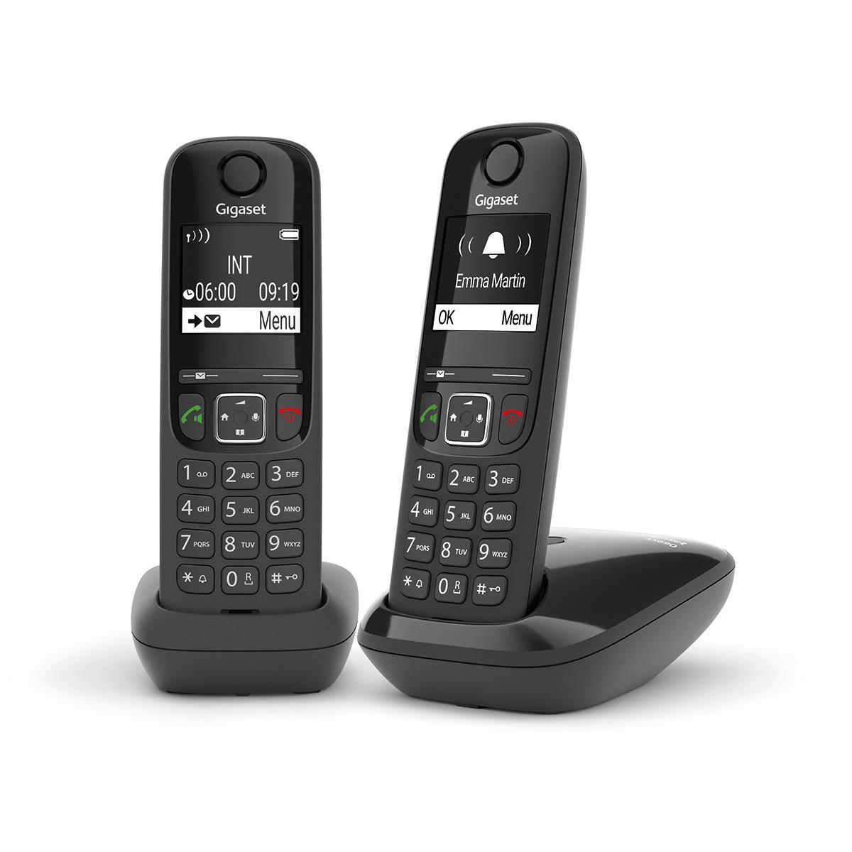 Радіотелефон DECT Gigaset AS690 DUO, чорний