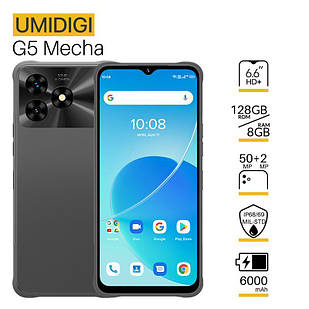 Смартфон UMIDIGI G5 Mecha (RP08) 6.6" 8/128ГБ, 2SIM, 6000мА·год, сірий