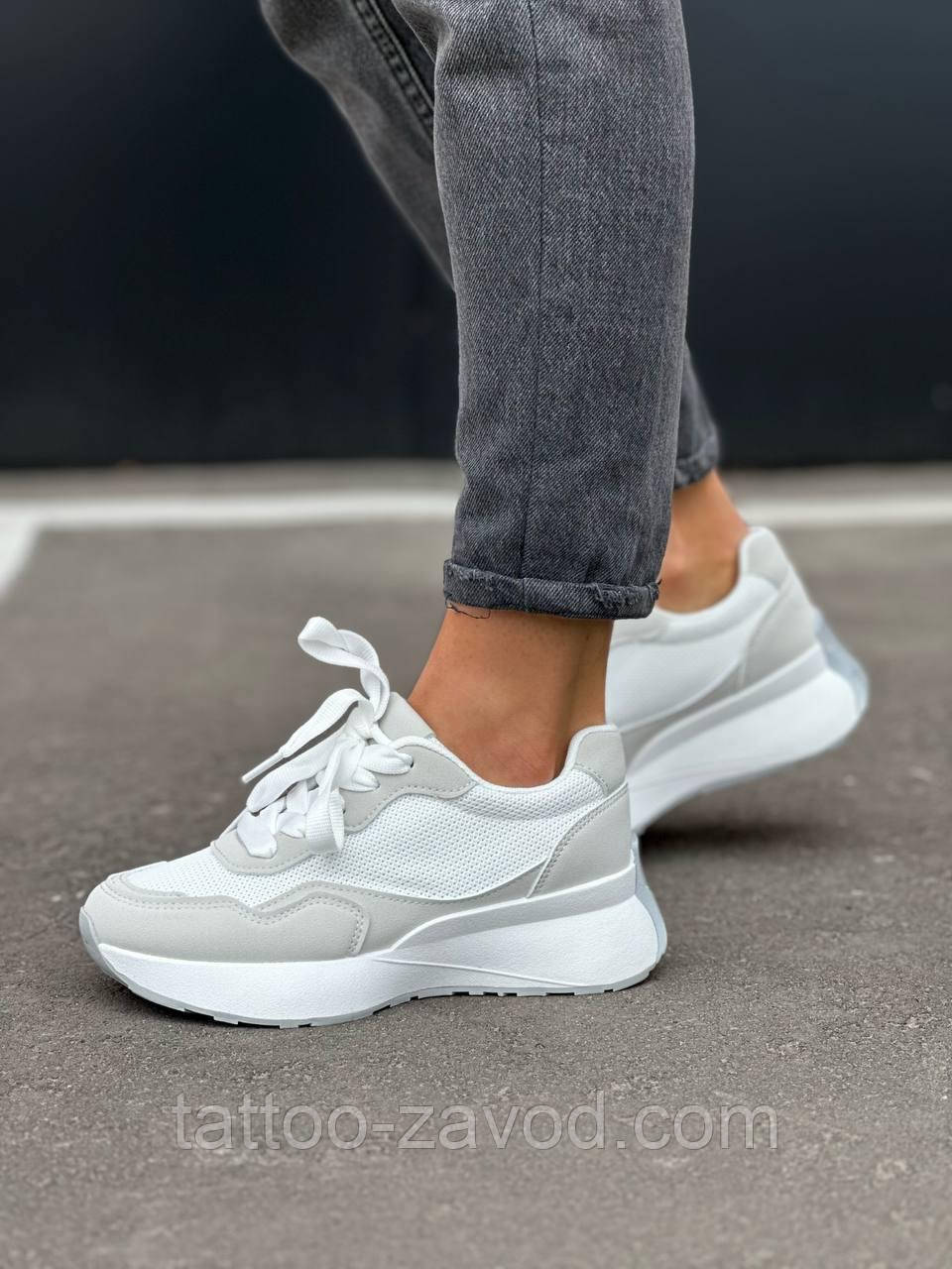 Кросівки жіночі сірі з білим 36,38,40, фото 1