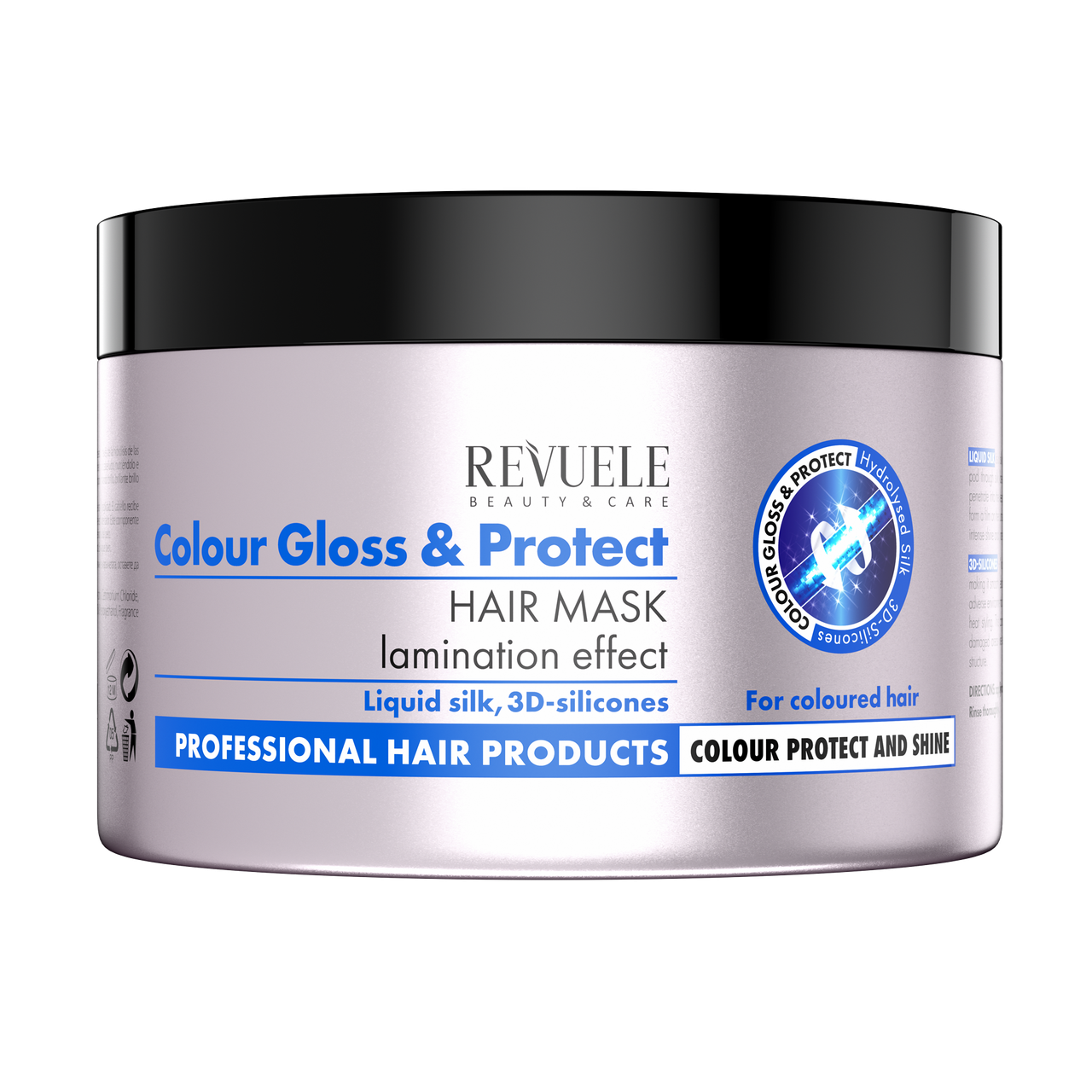 Маска для фарбованого волосся з ефектом ламінування Revuele Color Gloss & Protect, 500 мл