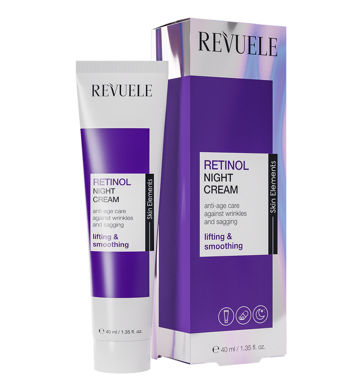 Нічний зволожуючий крем для обличчя Revuele Retinol, 40 мл, фото 1