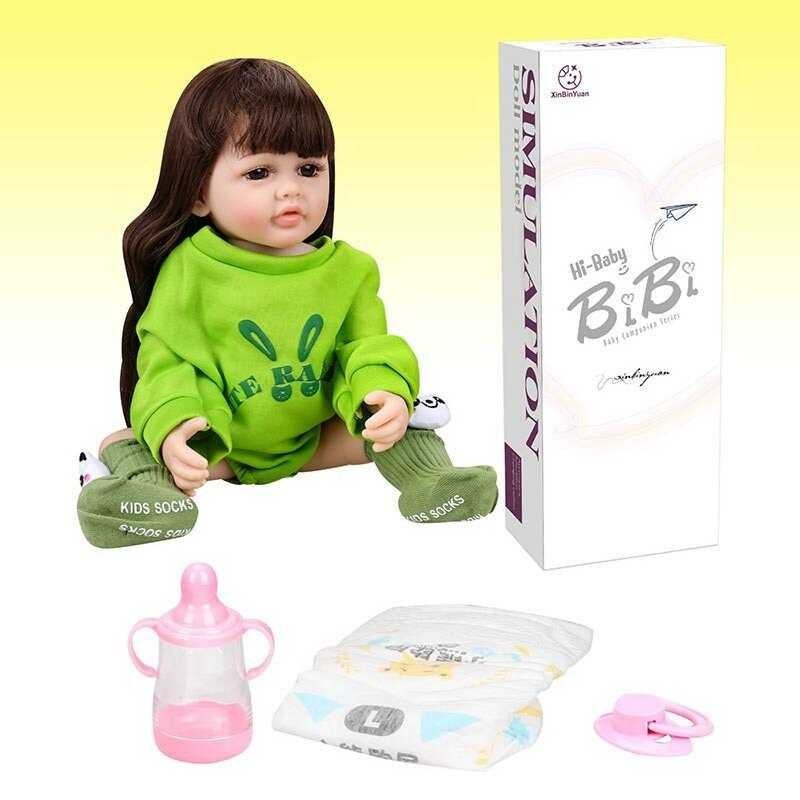 Лялька XBY 5530 (12) висота 52 см, гумова, пляшечка, памперс, соска, в коробці