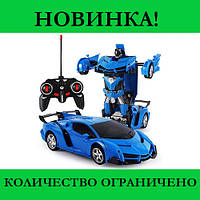 Машинка Трансформер на Радиоуправлении Lamborghini Robot Car Size 18 Синяя! Полезный