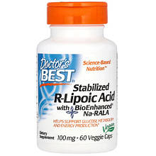 Doctor's Best Stabilized R-Lipoic Acid with BioEnhanced Na-RALA 100 mg 60 Veg Caps