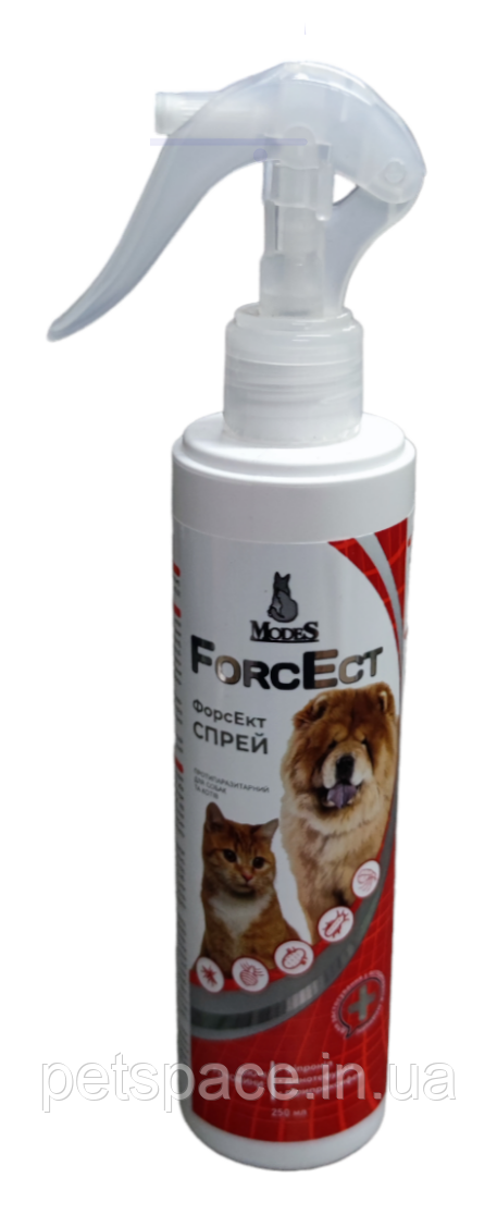 Спрей Modes ForcEct (Модес ФорсЕкт протипаразитарний для собак та котів) 250 мл, фото 1