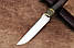 Ніж для полювання ручної роботи Фінський 6, нескладний ніж із міцної сталі M390, зі шкіряним чохлом у комплекті., фото 3