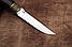 Ніж для полювання ручної роботи Фінський 6, нескладний ніж із міцної сталі M390, зі шкіряним чохлом у комплекті., фото 4