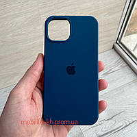 Чехол Silicone case iPhone 14 Midnight Blue ( Силиконовый чехол iPhone 14 с микрофиброй )