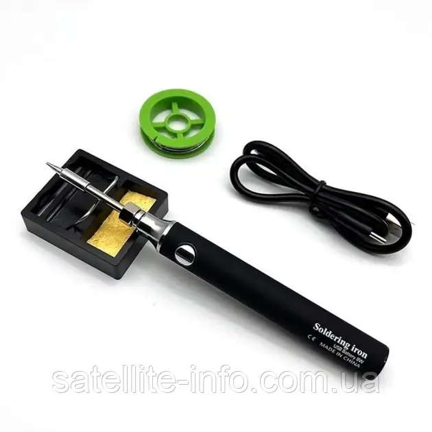 Портативний паяльник з акумулятором та регулюванням температури 8W Type C Black