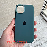 Чехол Silicone case iPhone 14 Pine Green ( Силиконовый чехол iPhone 14 с микрофиброй )