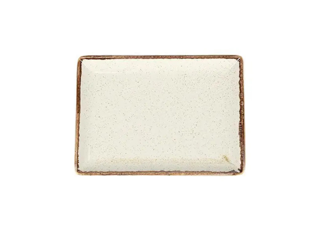 Блюдо для подачі дрібне прямокутне Beige Porland фарфорове 180х130 мм 358819/B
