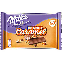 Батончик Milka Peanut & Caramel молочний шоколад із начинкою з арахісу, 5 шт.