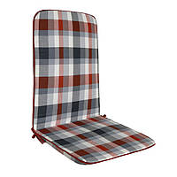 Подушка сидушка для стула, кресла садовой мебели 115х48 серого цвета в клеточку