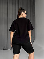 Женская классическая футболка больших размеров с надписью Черный, XL