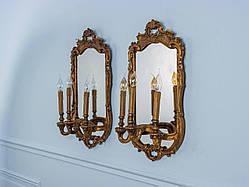 Антикварні бра з дзеркалами у стилі Рококо