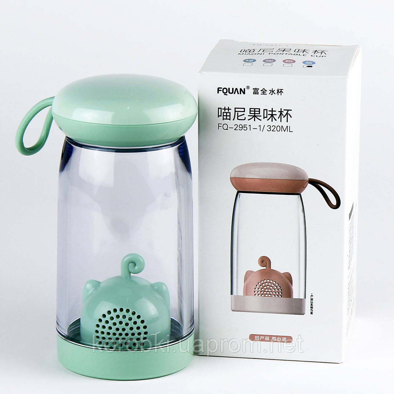 Пляшка для води або чаю із заварником GZFQUAN FQ-2951-1 (320 мл)