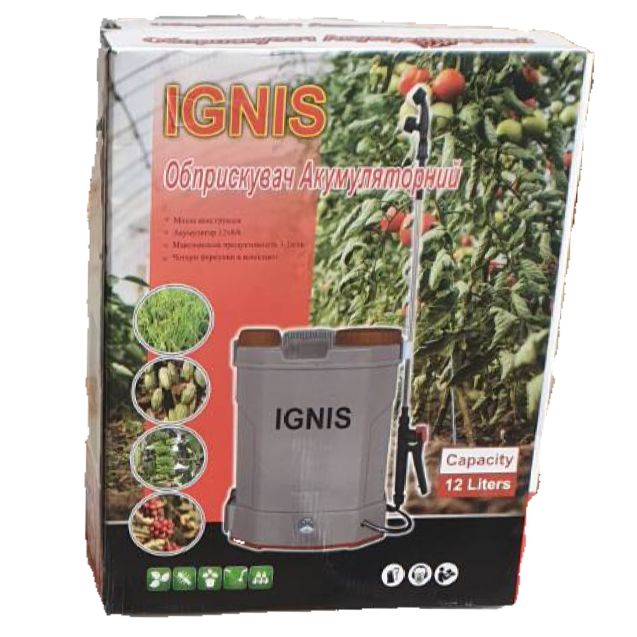 Обприскувач акумуляторний садовий Ignis 12 л